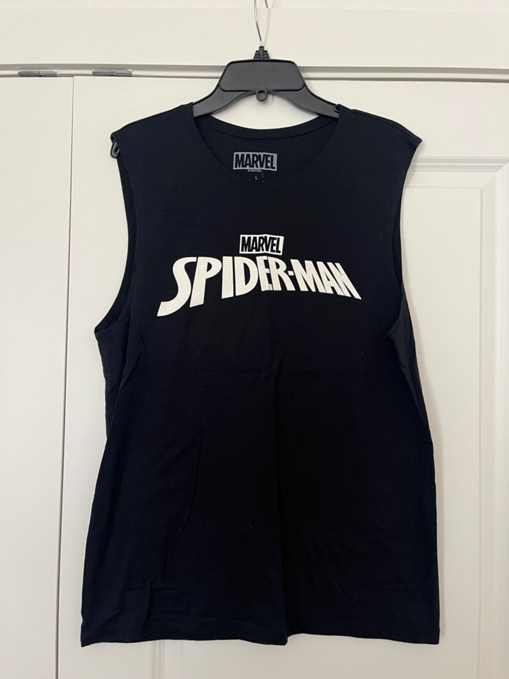 Universal Studios Marvel Black Spider-Man Logo Muscle Tee